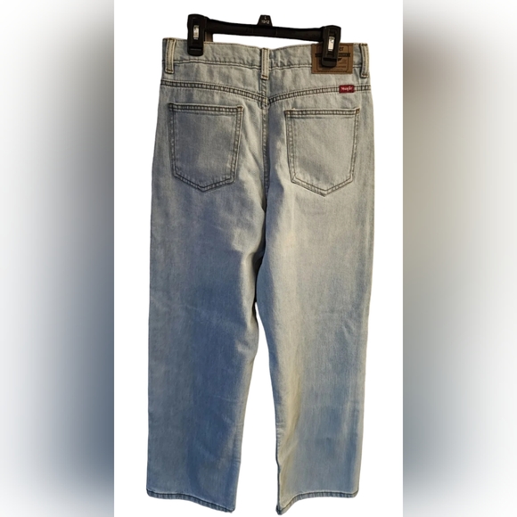 Wrangler Five Star Loose Jeans Boys Size 14 Adj. Waist Light Wash - Picture 2 of 4